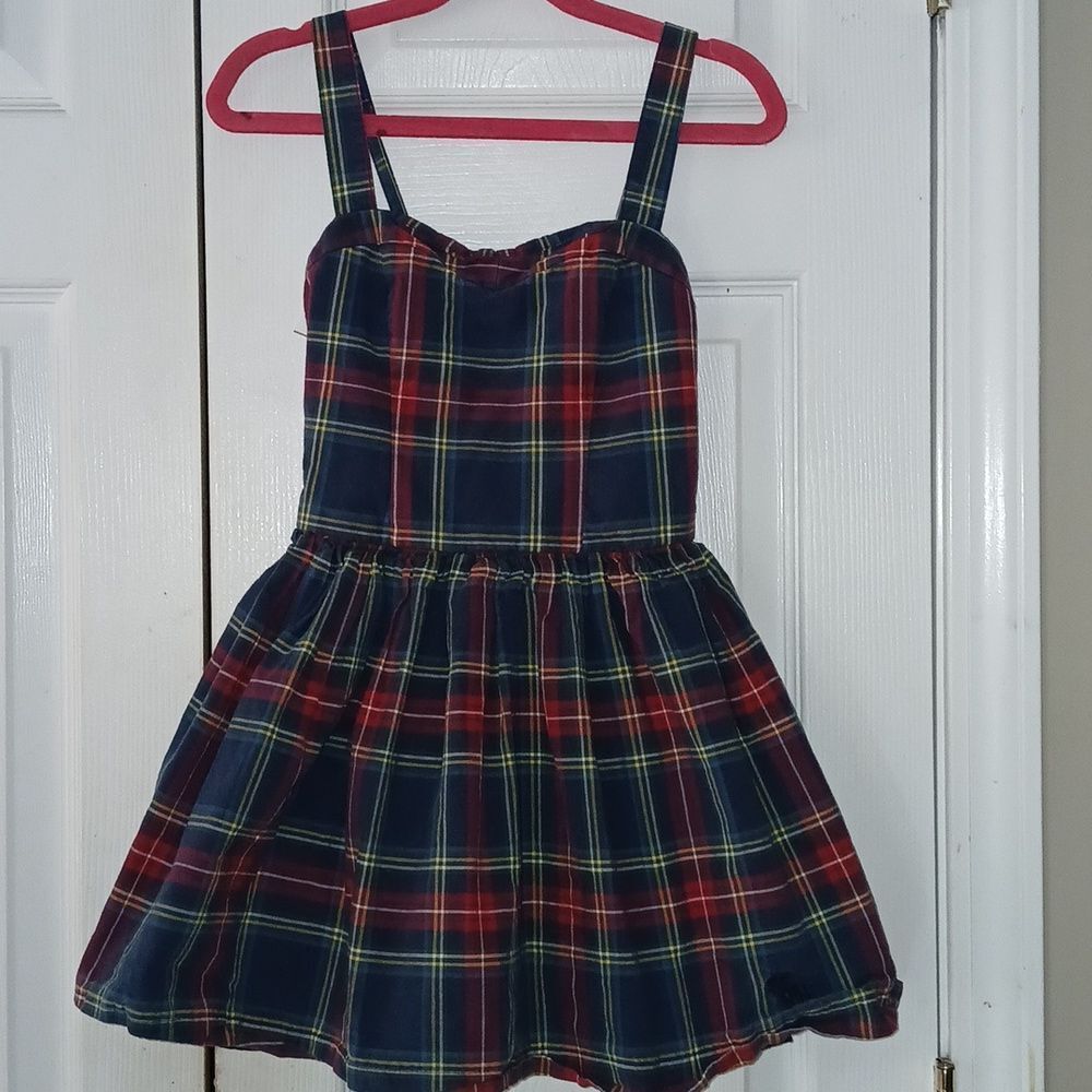 Abercrombie plaid sleeveless dress Sz M EUC